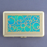 Abstract Circles Large Metal Cigarette Case Wallet