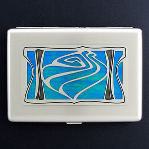 Abstract Shell Large Credit Card Wallet or Cigarette Case