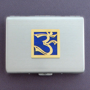 Om Symbol Metal Cigarette Cases or Credit Card Wallets