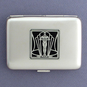 Award Statuette Cigarette Case or Metal Wallet