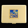 Gold Palm Tree Metal Wallet or Cigarette Case