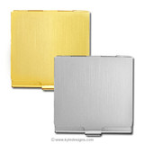 Engraved Square Business Card Cases in Silver or Gold