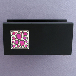 Unique Leopard Print Desktop Business Card Holder Stand