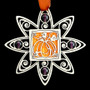 Pumpkin Christmas Ornament in Silver with Amber