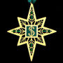 Currency Christmas Ornament in Gold with Forest Green