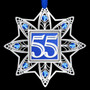 55th Anniversary Christmas Ornament in Silver & Blue