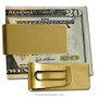 Front and Back Views of Engravable Gold Money Clip