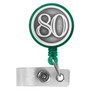 Green Number 80 Retractable Badge Holders