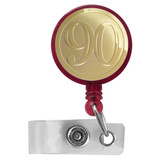 Red & Gold Number 90 Reel for ID Badge