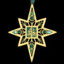 Tree of Life Christmas Ornament in gold with forest green