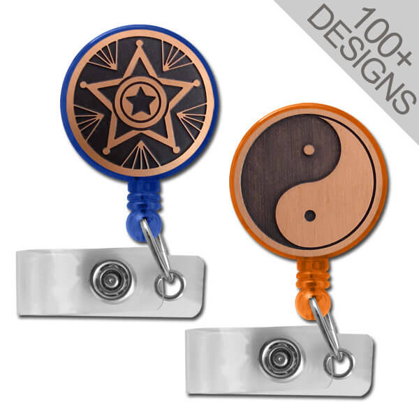 Cool Copper Retractable ID Badge Reels in 100s of Creative Designs