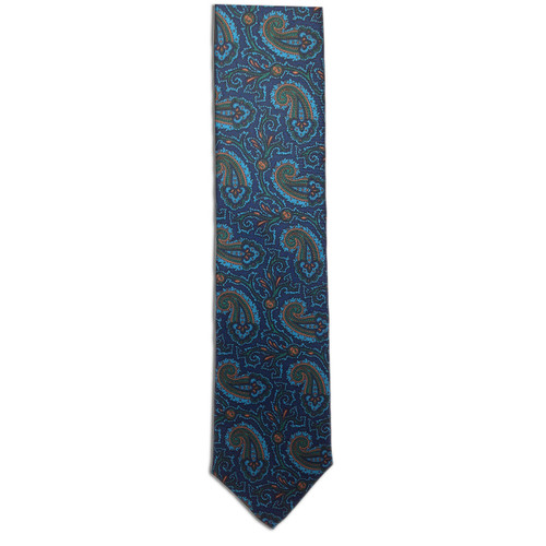 Chipp Blue Ancient Madder Paisley Print Tie