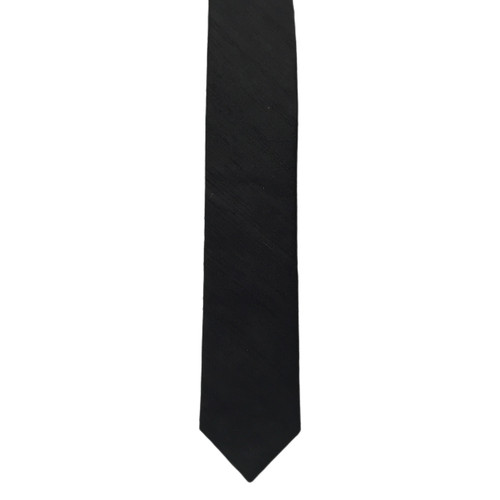 Black Silk Shantung Tie