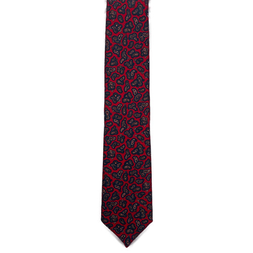 Red Small Bean Wool Challis Tie