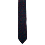 Navy Paisley Wool Challis Tie
