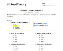 Analogies - Word Pair Analogies - Grade 2 - Exercise 2