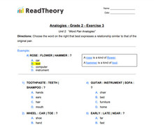 Analogies - Word Pair Analogies - Grade 2 - Exercise 3
