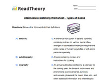 Matching - Intermediate - Types of Books