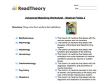 Matching - Advanced - Medical Fields 2