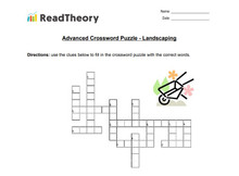 Crossword Puzzle - Advanced - Landscapping