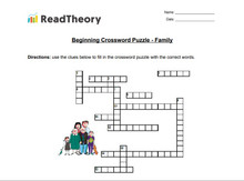 Crossword Puzzle - Beginner - Family
