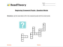 Crossword Puzzle - Beginner - Question Words