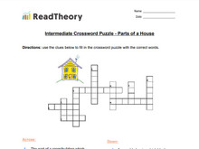Crossword Puzzle - Intermediate - Parts of a House