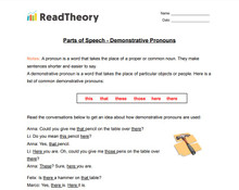 Parts of Speech - Pronouns - Demonstrative Pronouns