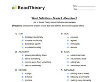 Word Definition - Grade 8 - Exercise 2