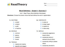 Word Definition - Grade 8 - Exercise 3