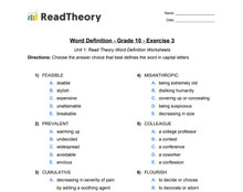 Word Definition - Grade 10 - Exercise 3