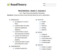 Word Definition - Grade 11 - Exercise 3