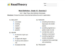 Word Definition - Grade 12 - Exercise 2