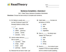 Sentence Completion - Low Intermediate Level - Exercise 2