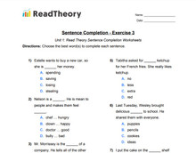 Sentence Completion - Low Intermediate Level - Exercise 3