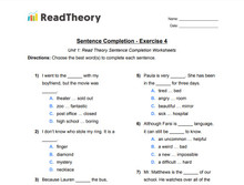 Sentence Completion - Low Intermediate Level - Exercise 4