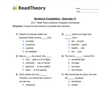 Sentence Completion - Low Intermediate Level - Exercise 11