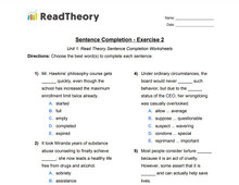 Sentence Completion - High Intermediate Level - Exercise 2