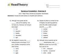 Sentence Completion - High Intermediate Level - Exercise 6