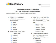 Sentence Completion - High Intermediate Level - Exercise 14