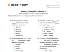Sentence Completion - High Intermediate Level - Exercise 20