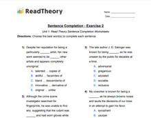 Sentence Completion - Low Advanced (SAT) Level - Exercise 2