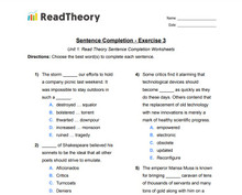 Sentence Completion - Low Advanced (SAT) Level - Exercise 3