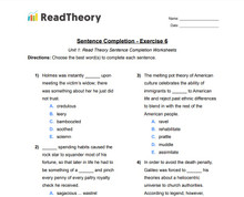 Sentence Completion - Low Advanced (SAT) Level - Exercise 6