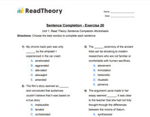 Sentence Completion - Low Advanced (SAT) Level - Exercise 20