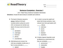 Sentence Completion - High Advanced (GRE) Level - Exercise 1