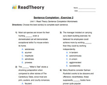 Sentence Completion - High Advanced (GRE) Level - Exercise 2