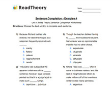 Sentence Completion - High Advanced (GRE) Level - Exercise 4