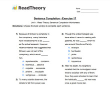 Sentence Completion - High Advanced (GRE) Level - Exercise 17