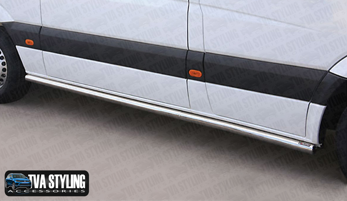 Our Stainless Steel Mercedes Sprinter TPS Side Bars are an eye-catching and stylish addition for your van. Buy online at Trade van Accessories.